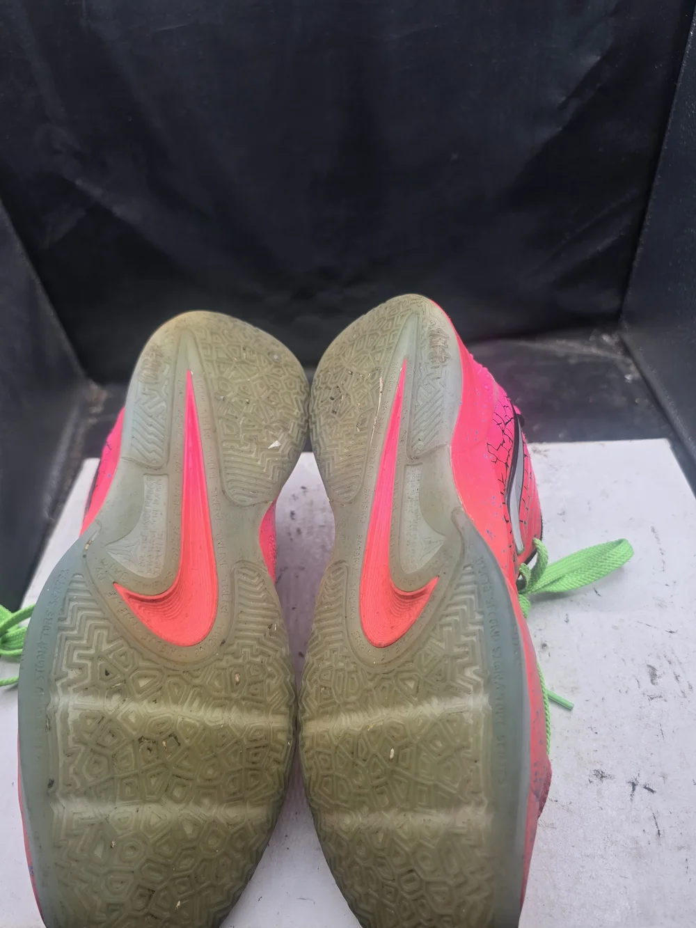 Nike Men’s Athletic Shoes in Bright Orange with Neon Green Laces